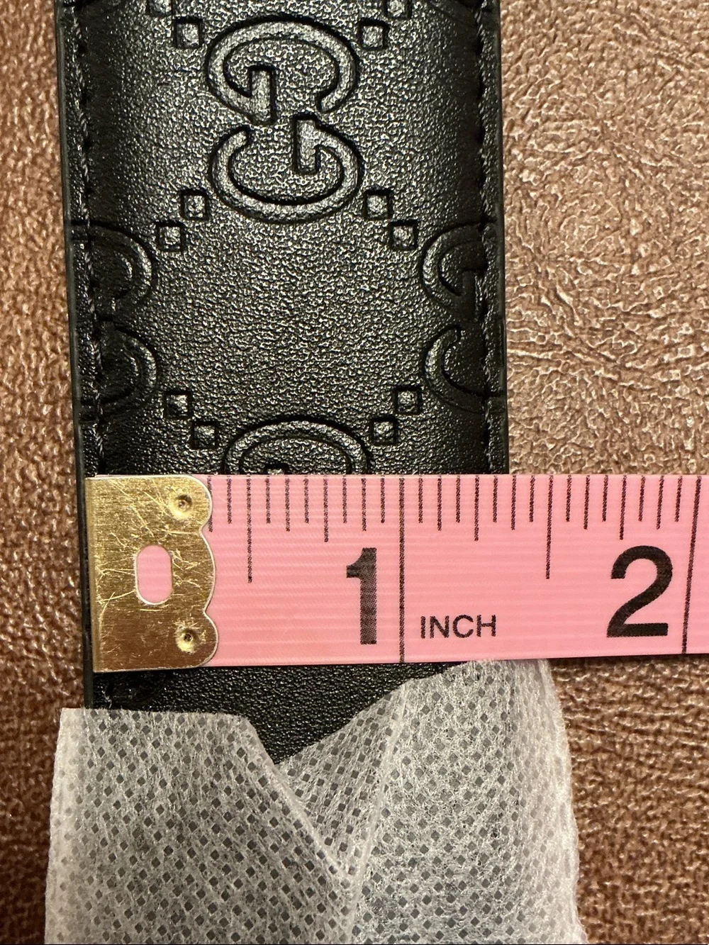 NWT Gucci Men’s Black Leather Belt Antique Gold Double G Buckle ~ 1.5” X 46”